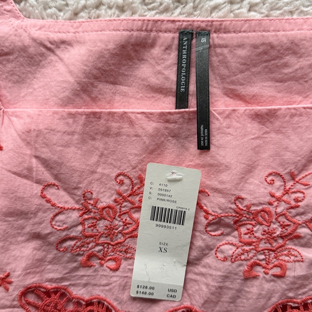 Anthropologie Cotton Puff-Sleeved Cutwork Blouse - Picture 6 of 12
